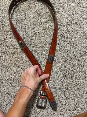 Men's Brown Leather Belt with Alabama Roll Tide size 42 Zep-Pro